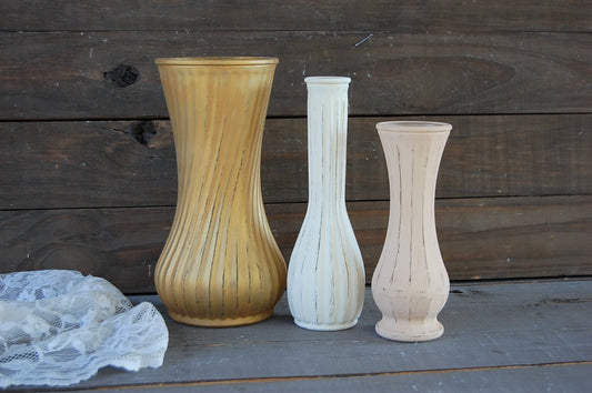 Taupe & gold vases