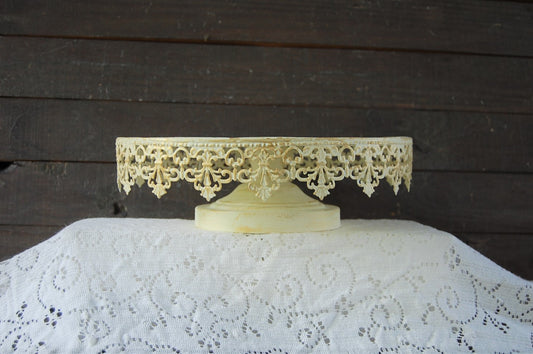 Ivory & gold cake stand - The Vintage Artistry
