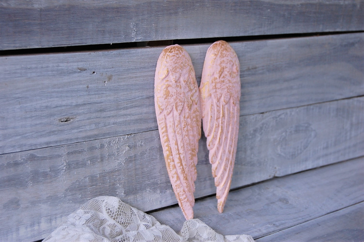 Pink & gold angel wings