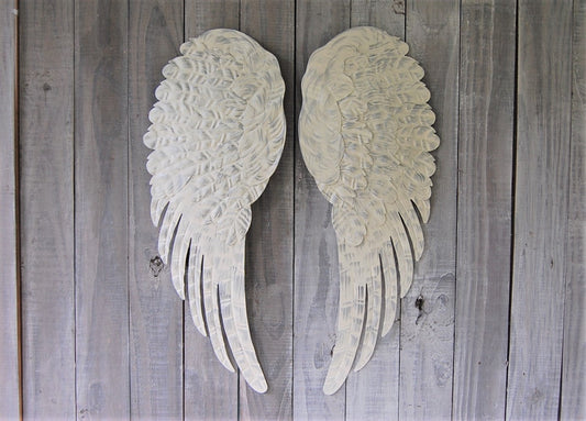 Ivory & silver angel wings