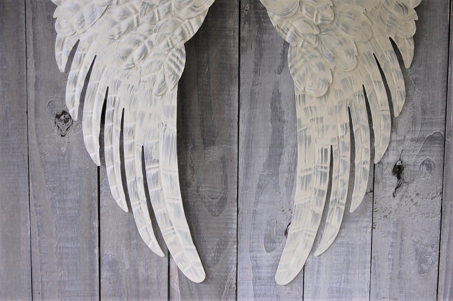 Ivory & silver angel wings