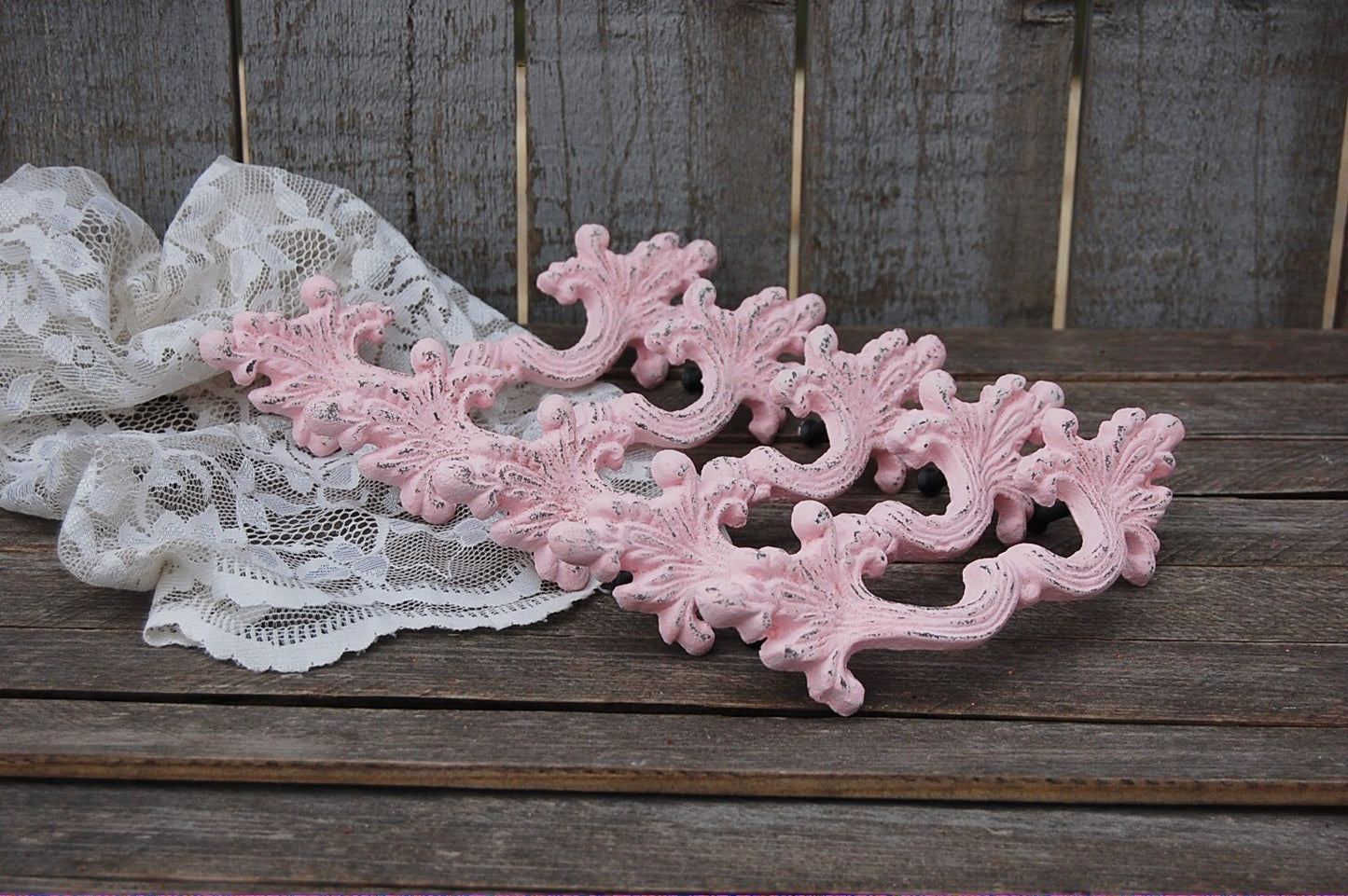 Pink French provincial drawer pulls - The Vintage Artistry