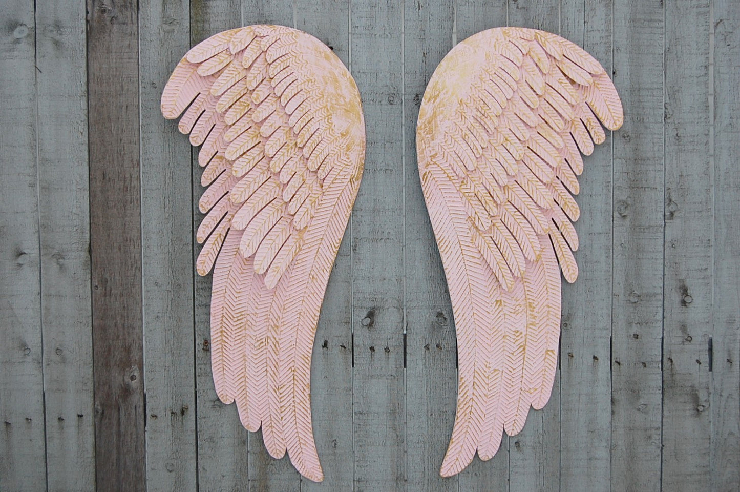 Rustic pink angel wings