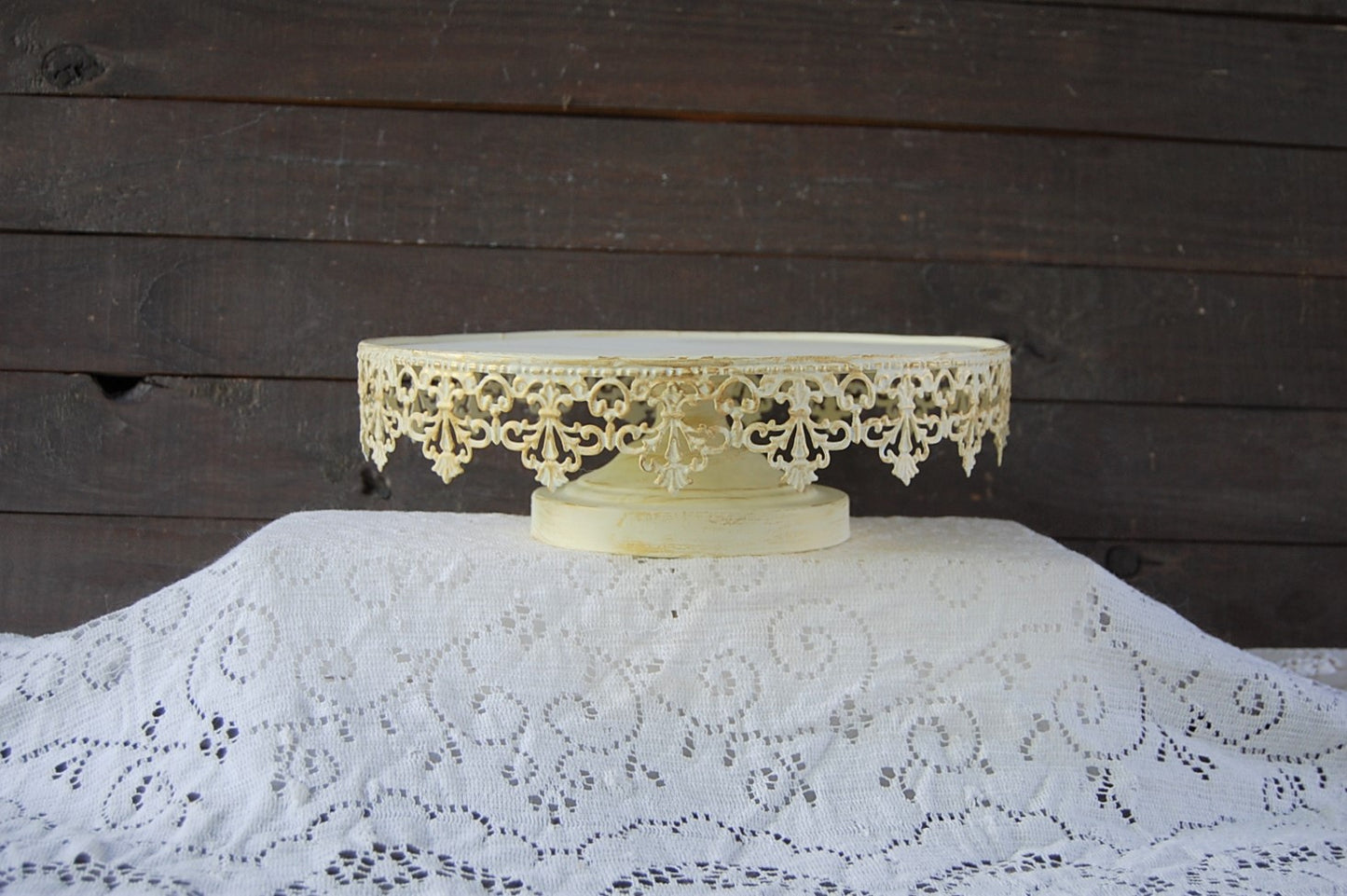 Ivory & gold cake stand - The Vintage Artistry