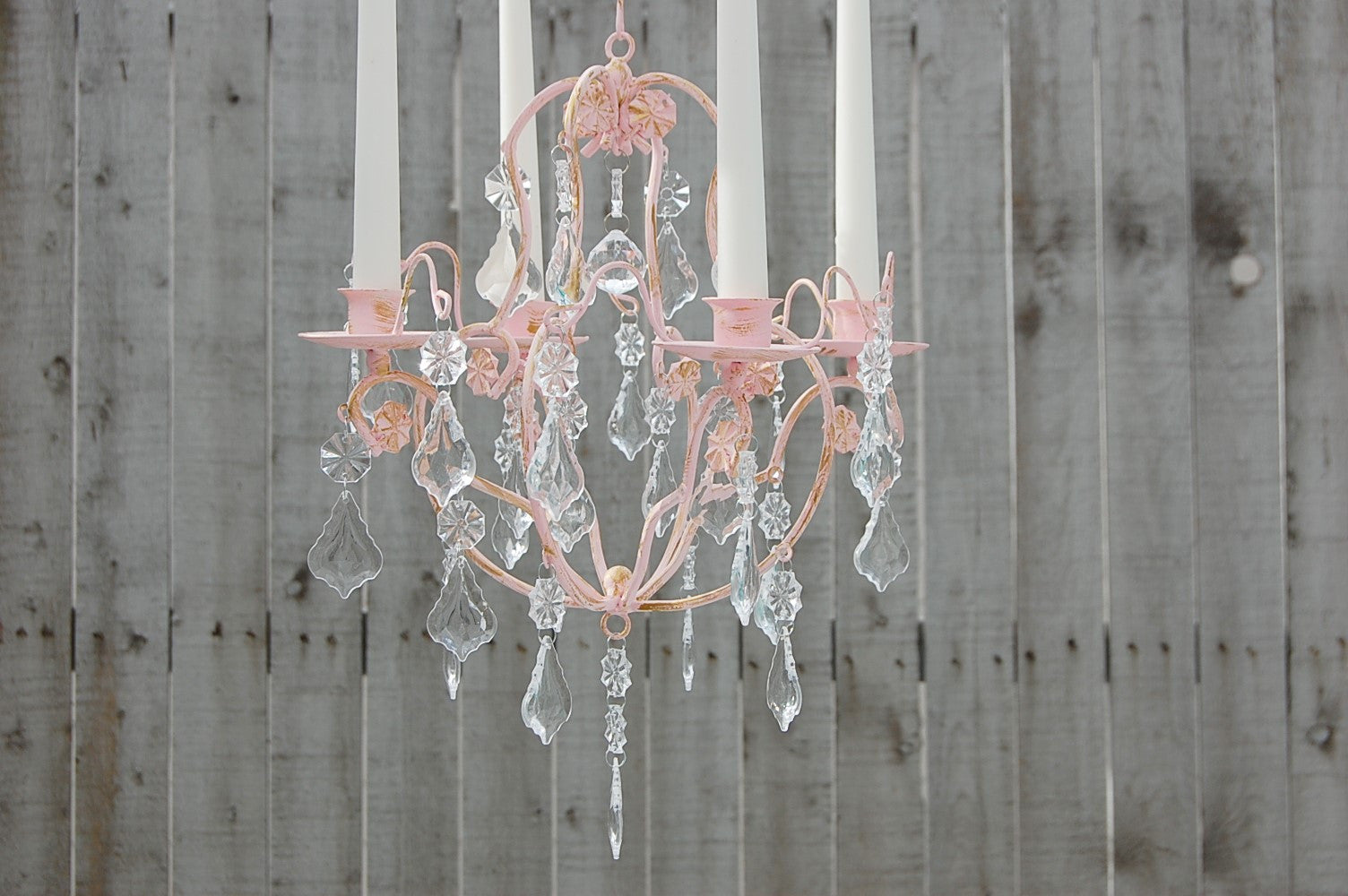 Pink Candle Chandelier - The Vintage Artistry