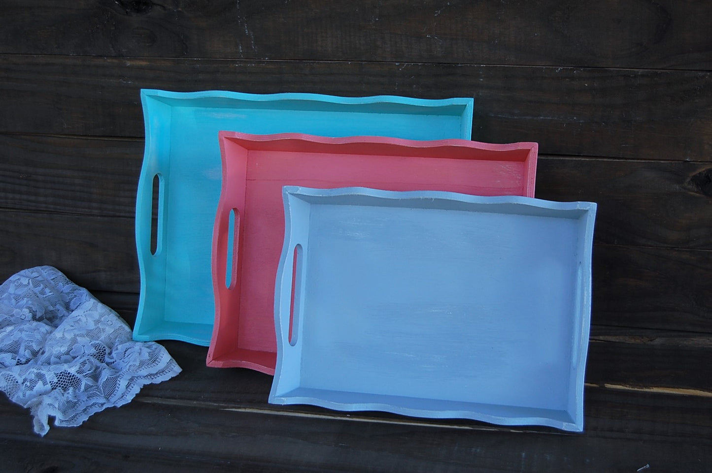 Painted nesting trays - The Vintage Artistry