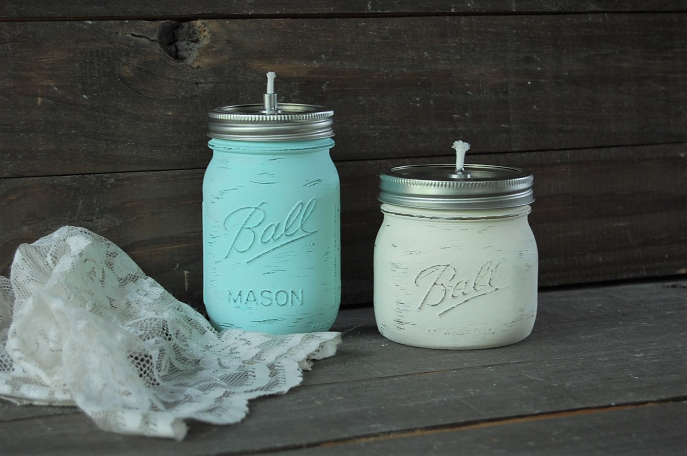 Mason jar oil candles - The Vintage Artistry