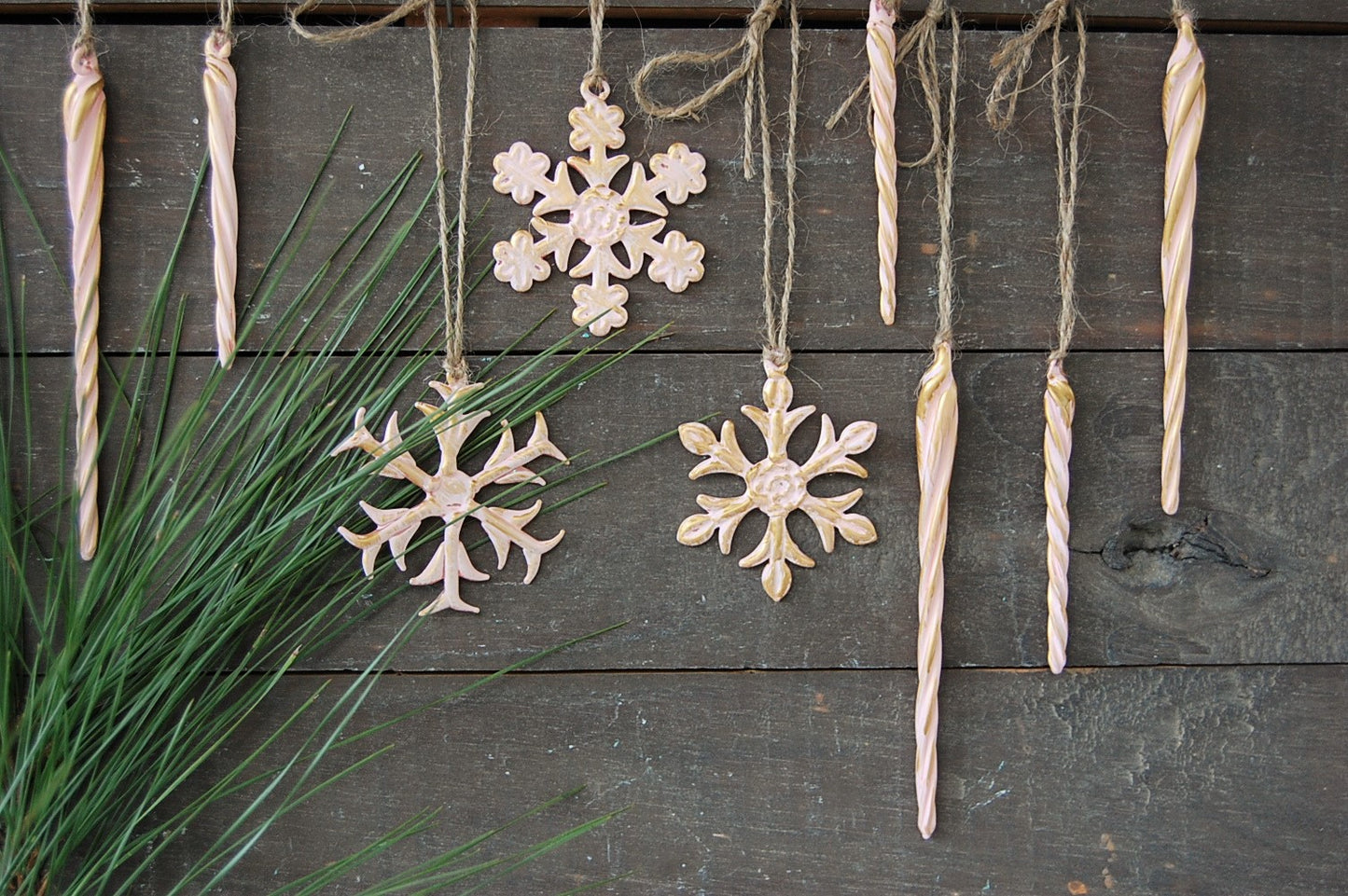 Pink & gold ornaments - The Vintage Artistry