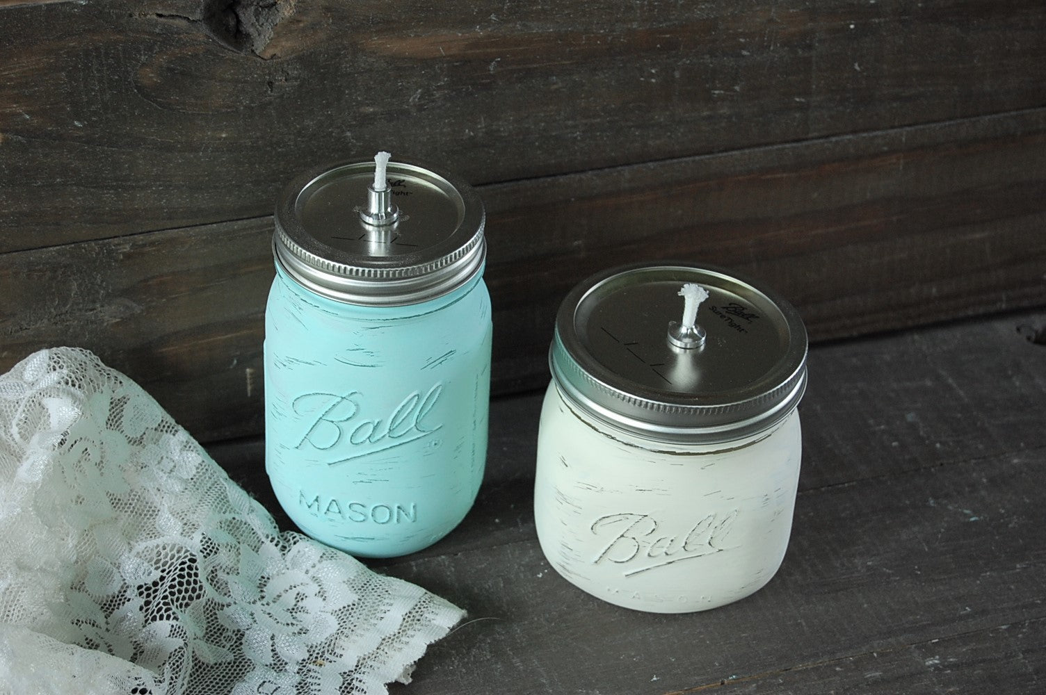 Mason jar oil candles - The Vintage Artistry