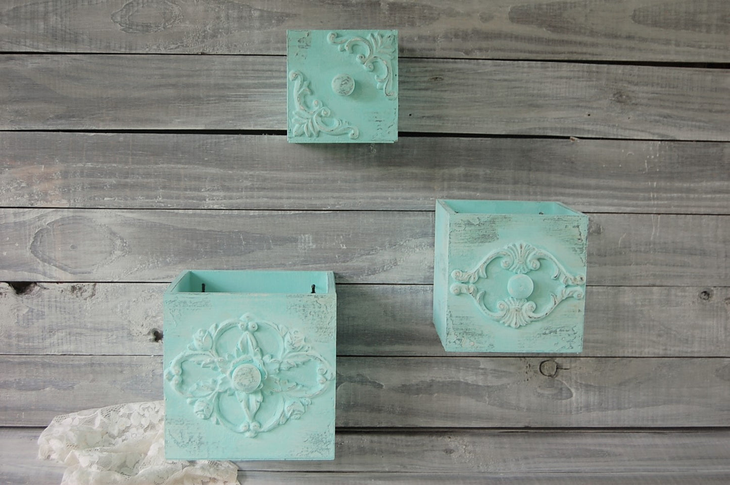 Mint wall boxes - The Vintage Artistry