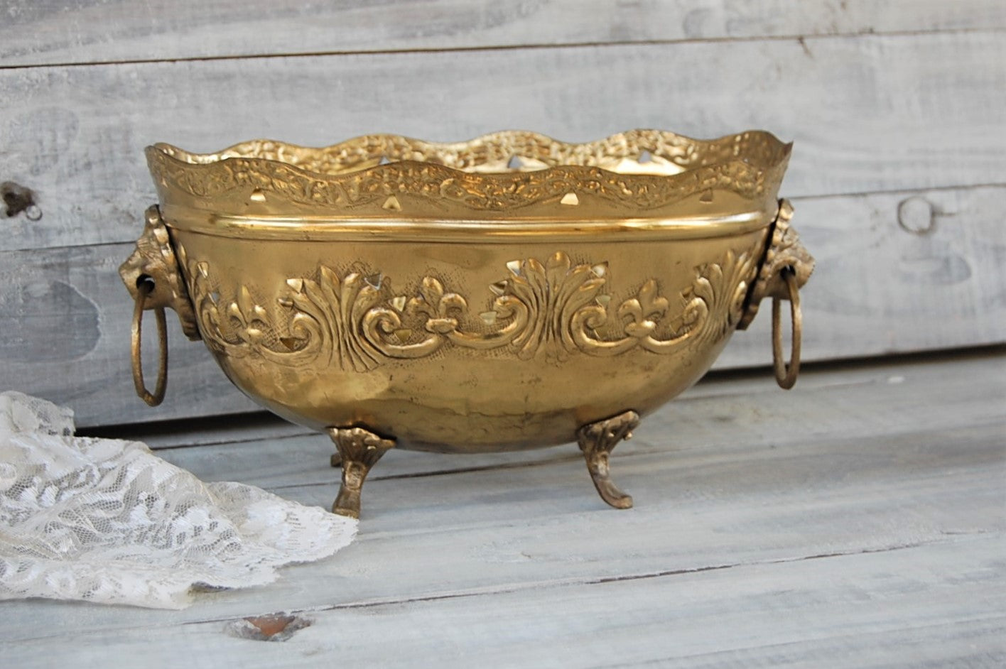 Brass Fleur de Lis bowl