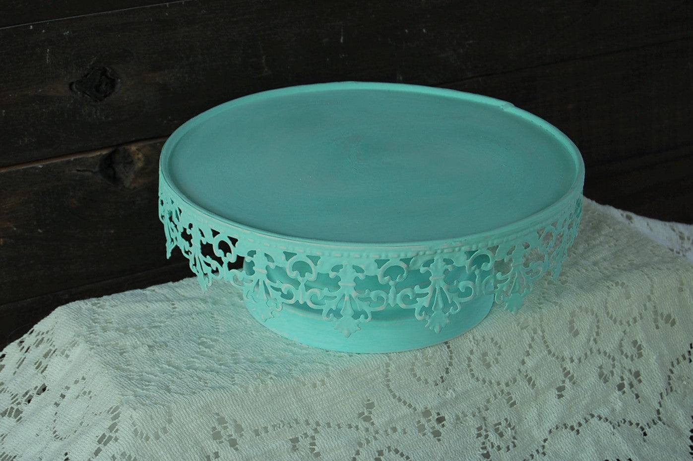 Mint green cake stand - The Vintage Artistry