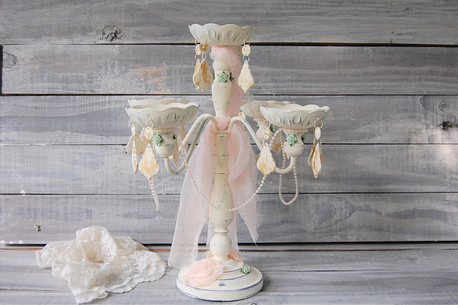 Shabby chic candelabra – The Vintage Artistry