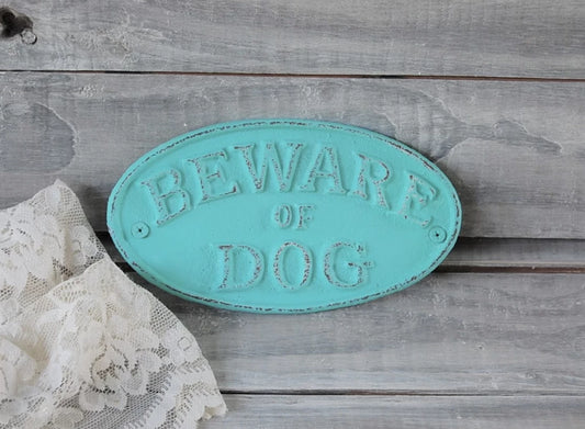 Dog warning sign - The Vintage Artistry