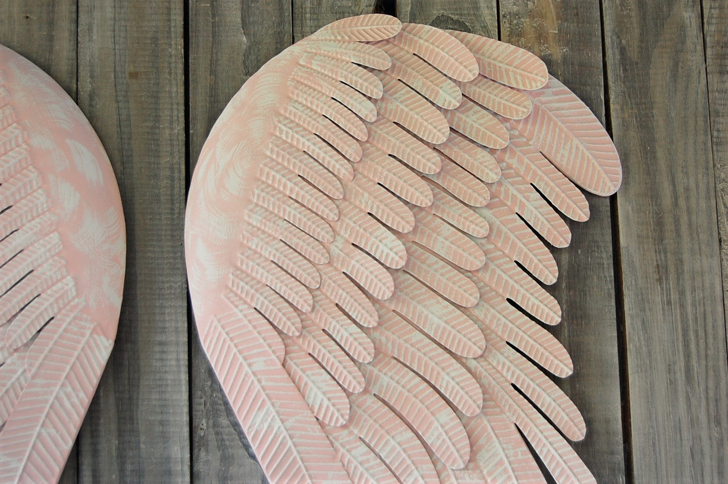 Pink & white angel wings