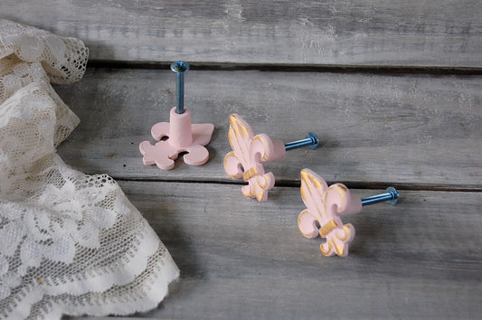 Pink French drawer knobs