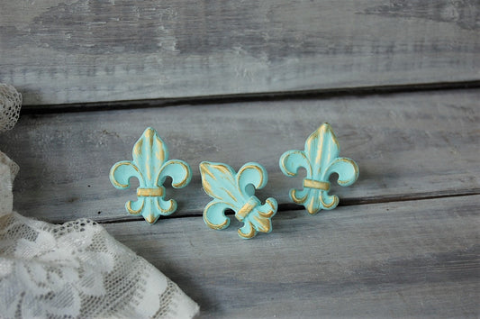 Mint French drawer knobs