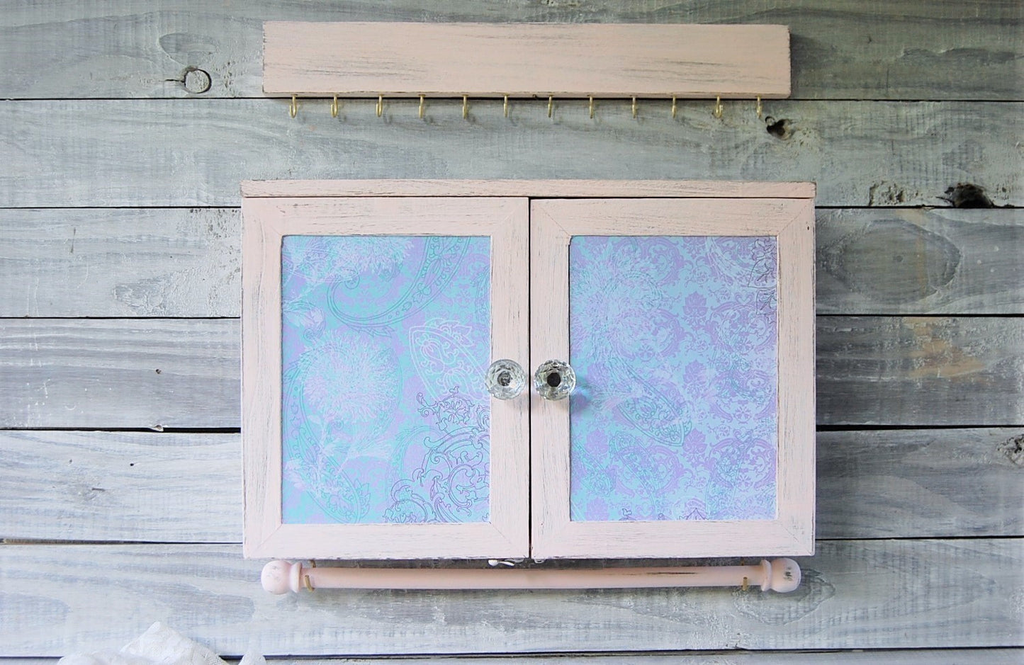 Pink & teal jewelry armoire