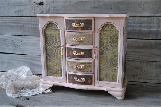 French rose jewelry armoire