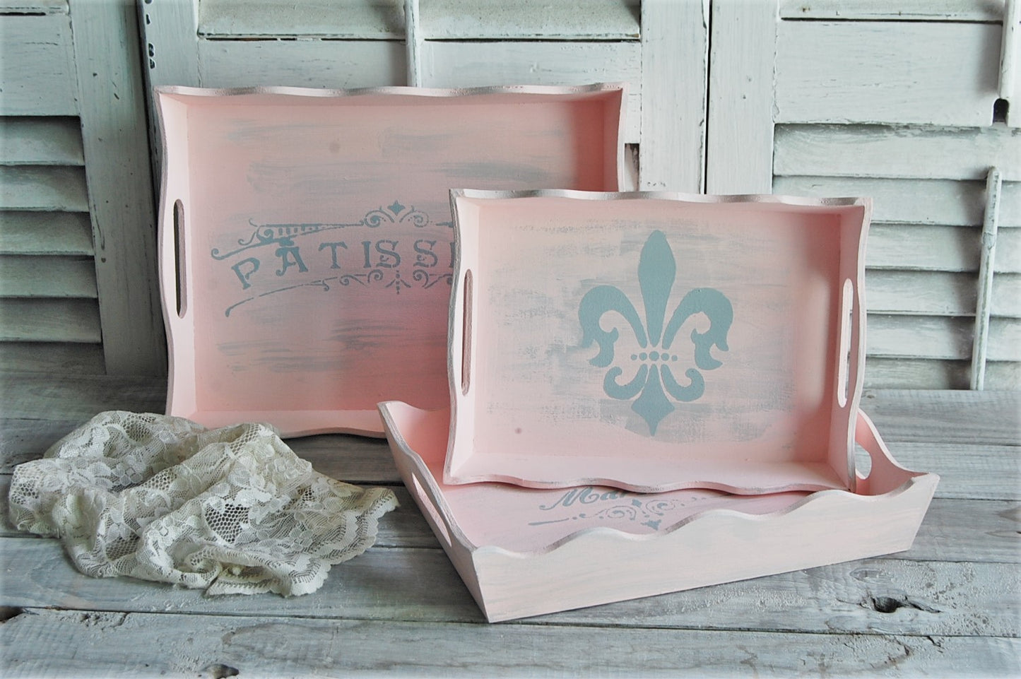 Pink French trays