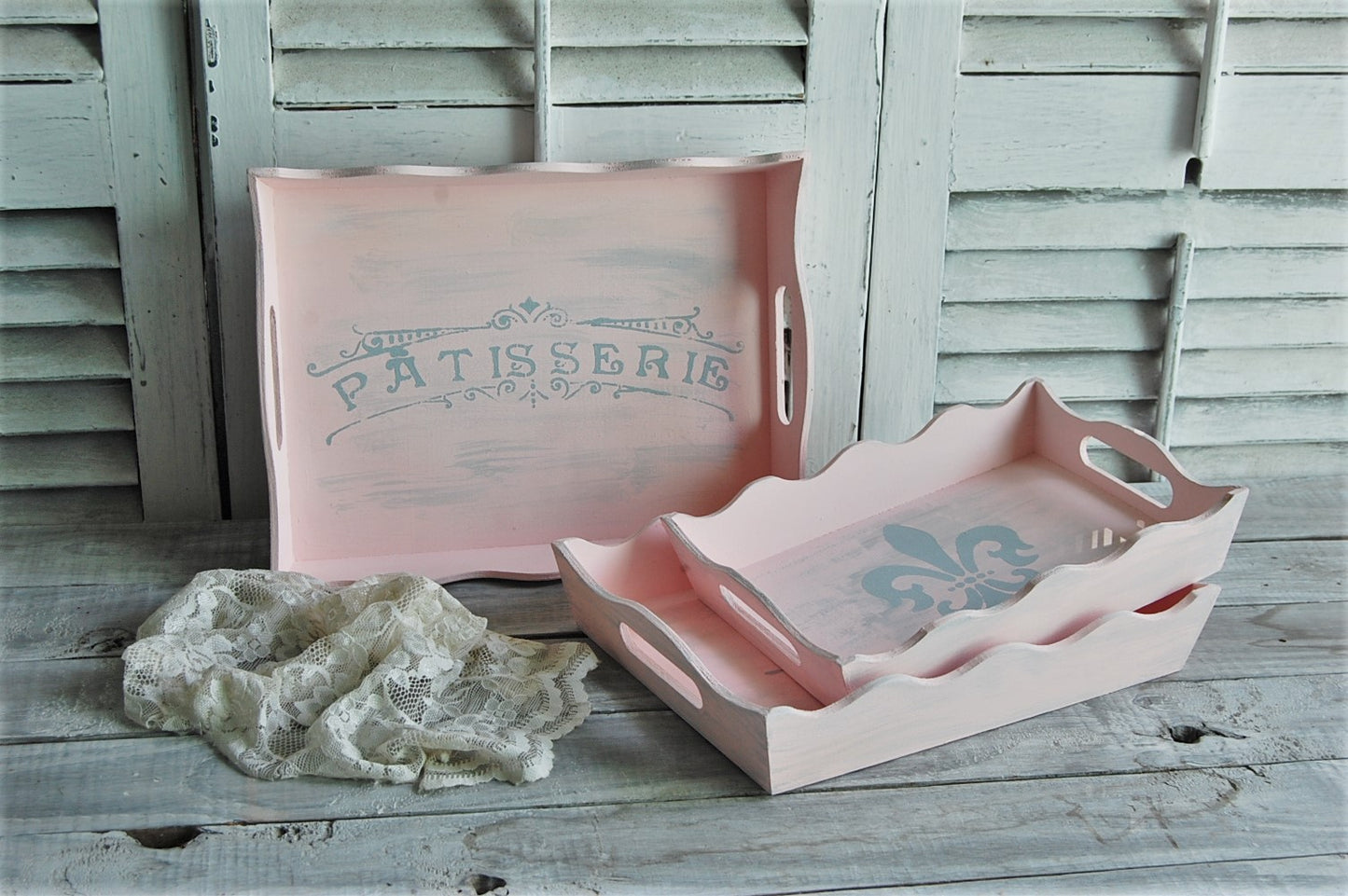 Pink French trays