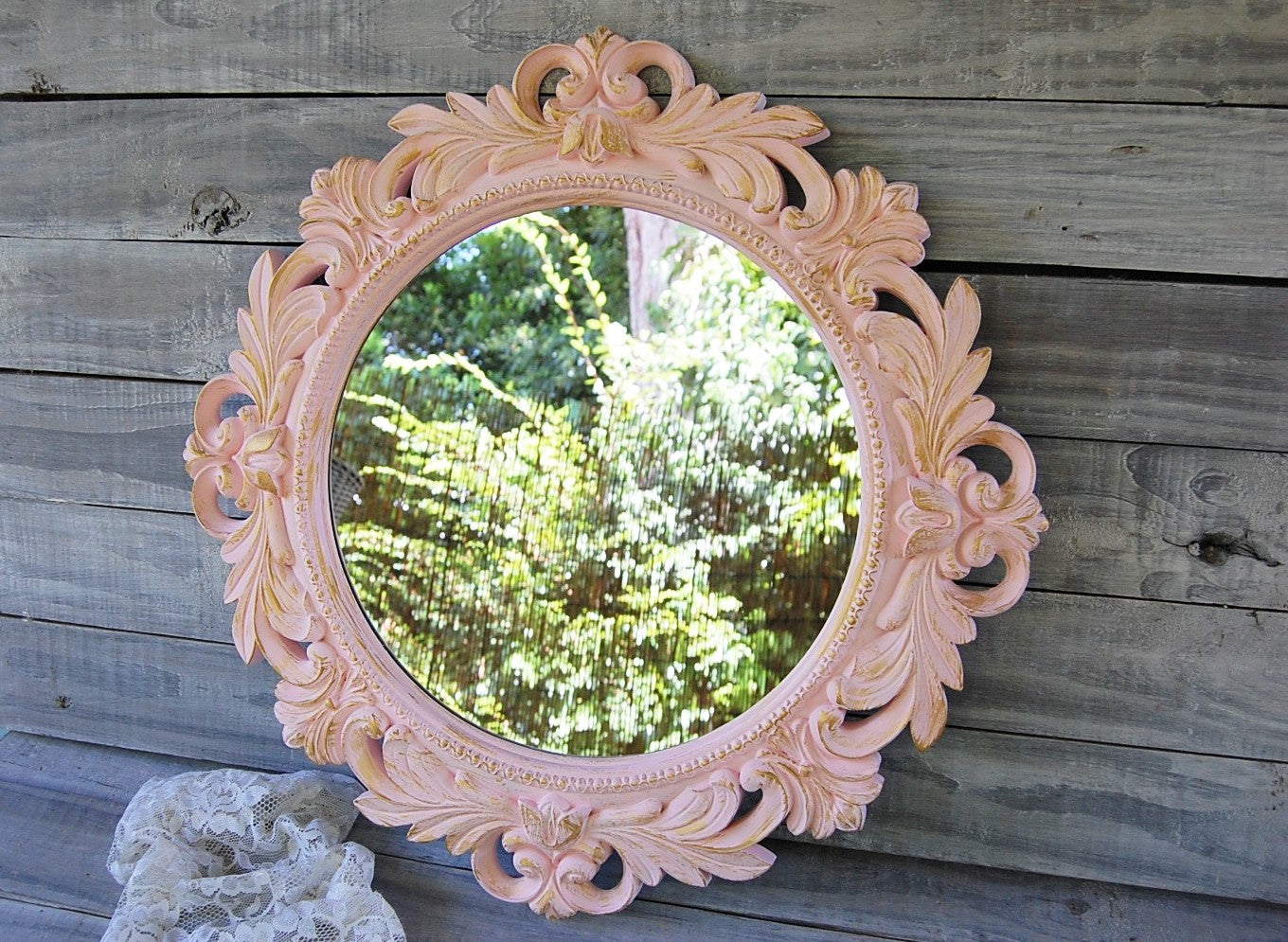 Pink shabby chic mirror