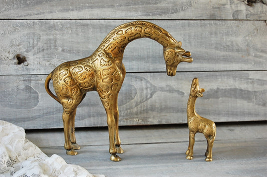 Brass giraffe decor