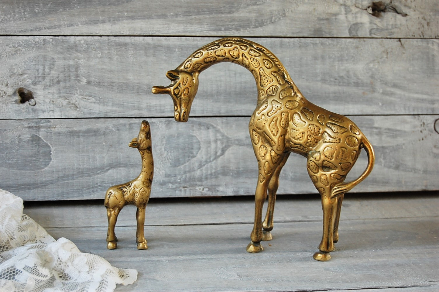 Brass giraffe decor