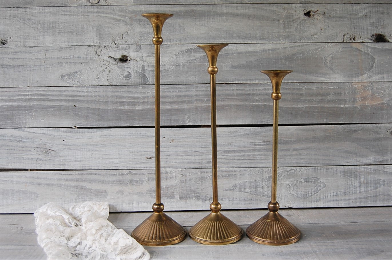 Tall brass candlesticks