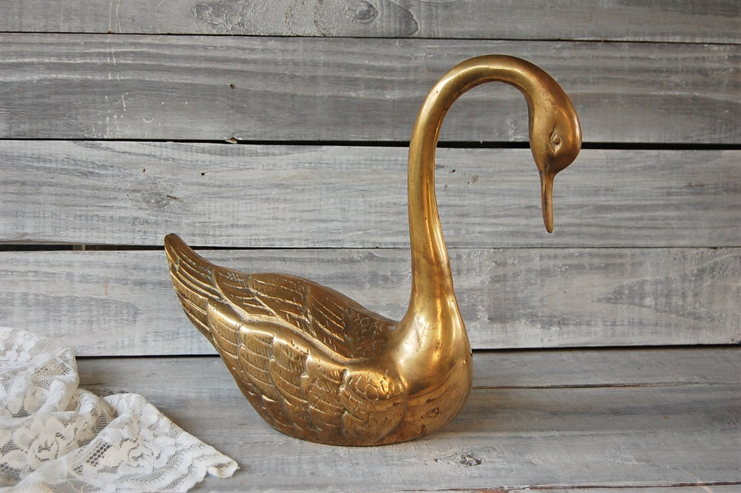 Large brass swan – The Vintage Artistry