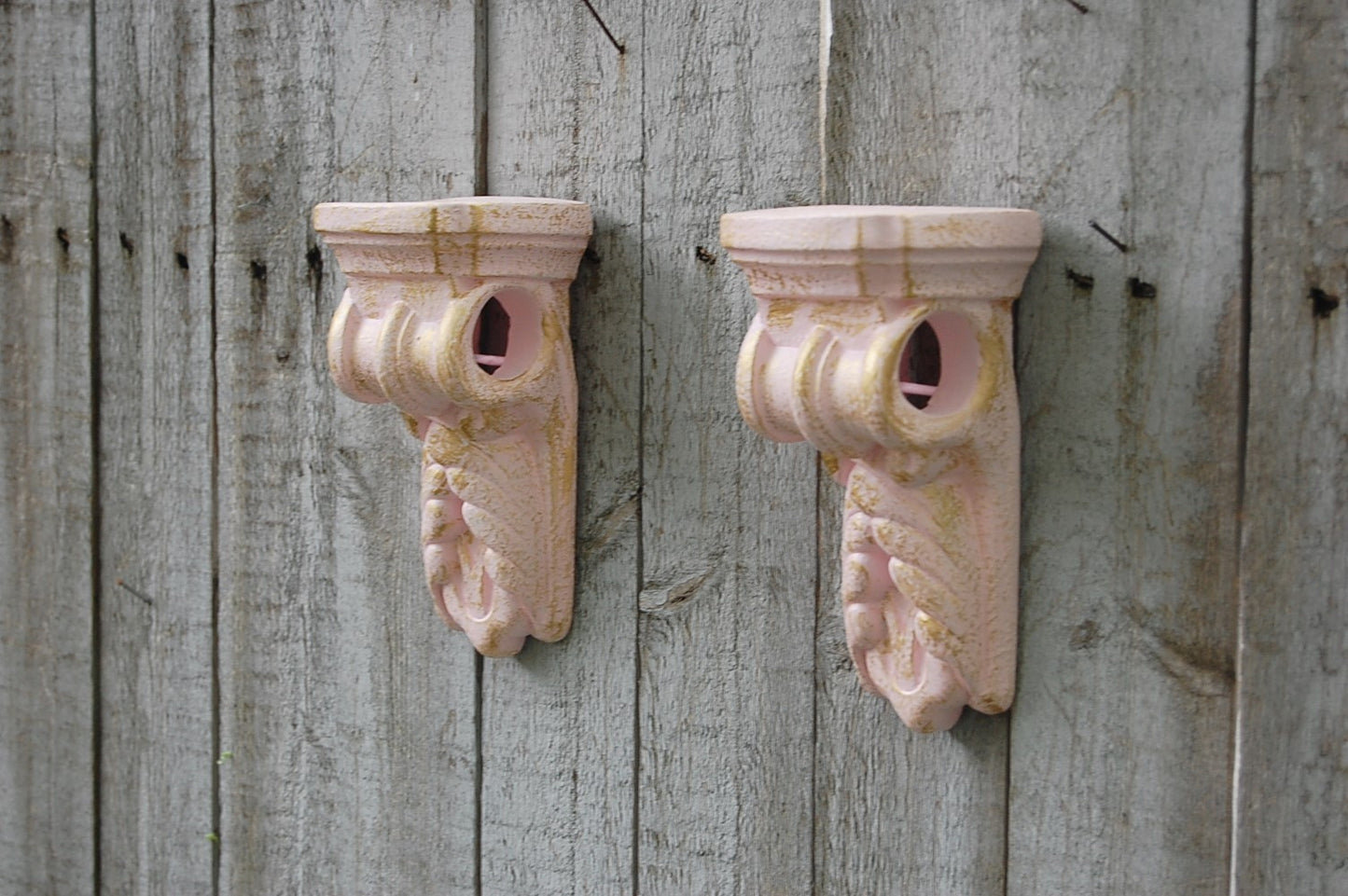 Pink shabby chic drapery sconces