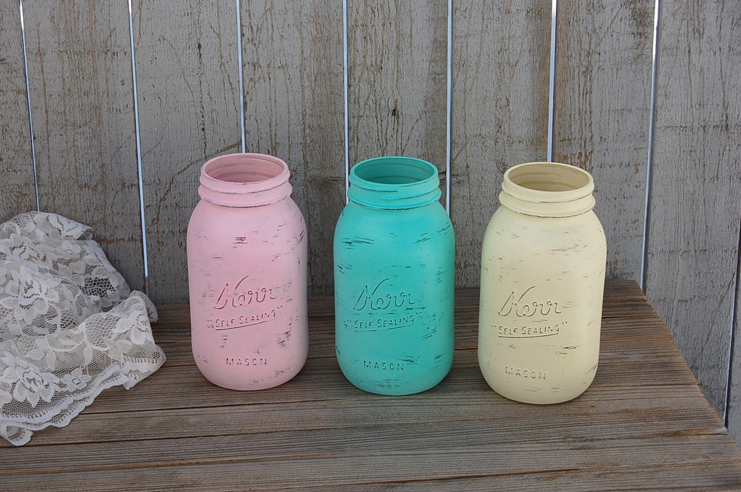 Pastel painted mason jars - The Vintage Artistry