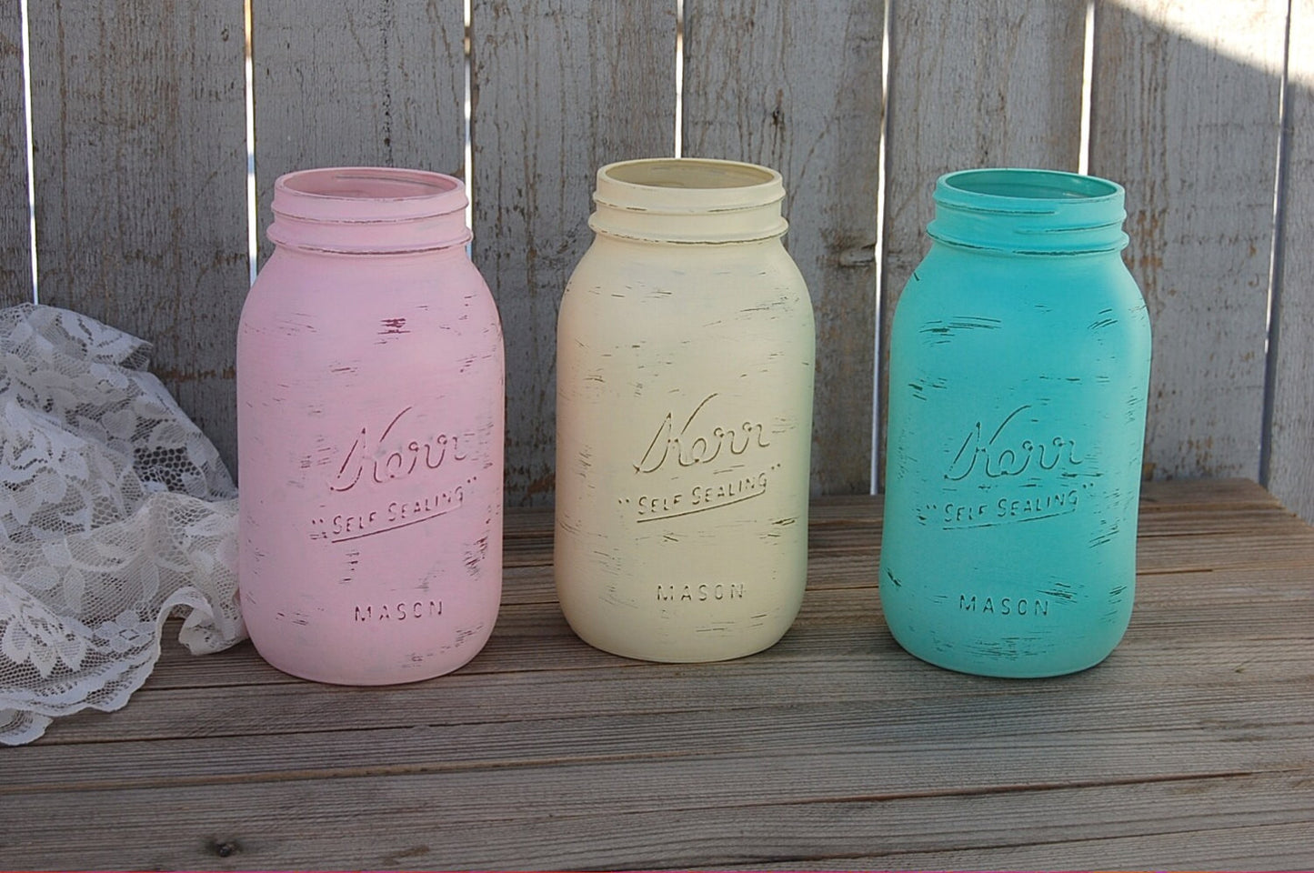 Pastel painted mason jars - The Vintage Artistry