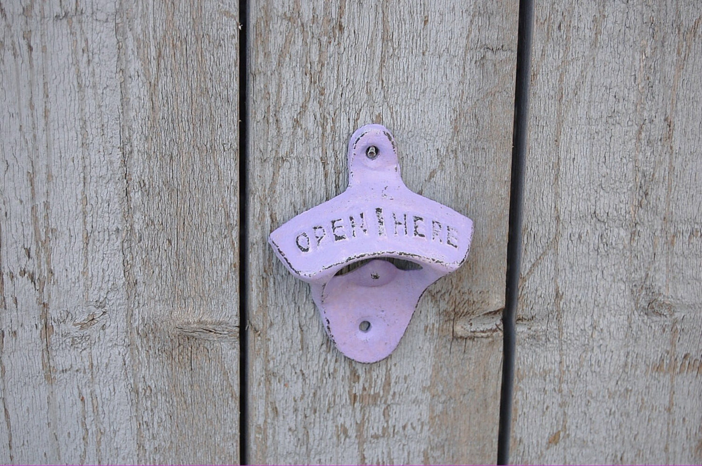 Open here lavender bottle opener - The Vintage Artistry