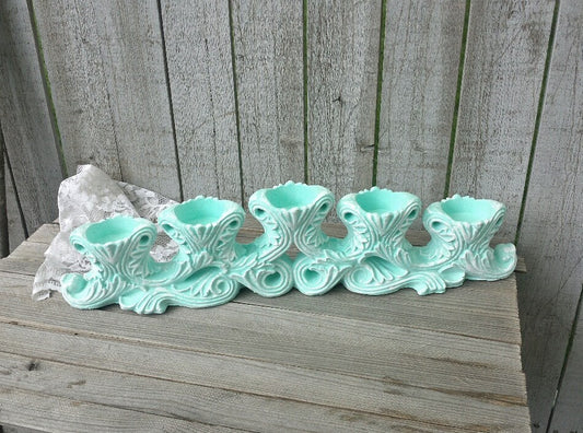 Mint green tealight candle holder - The Vintage Artistry