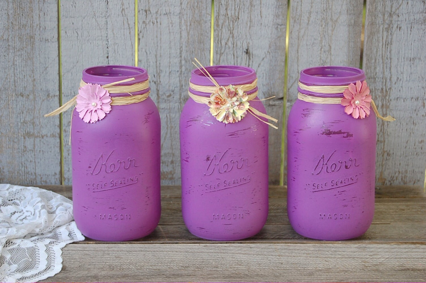 Radiant orchid mason jars