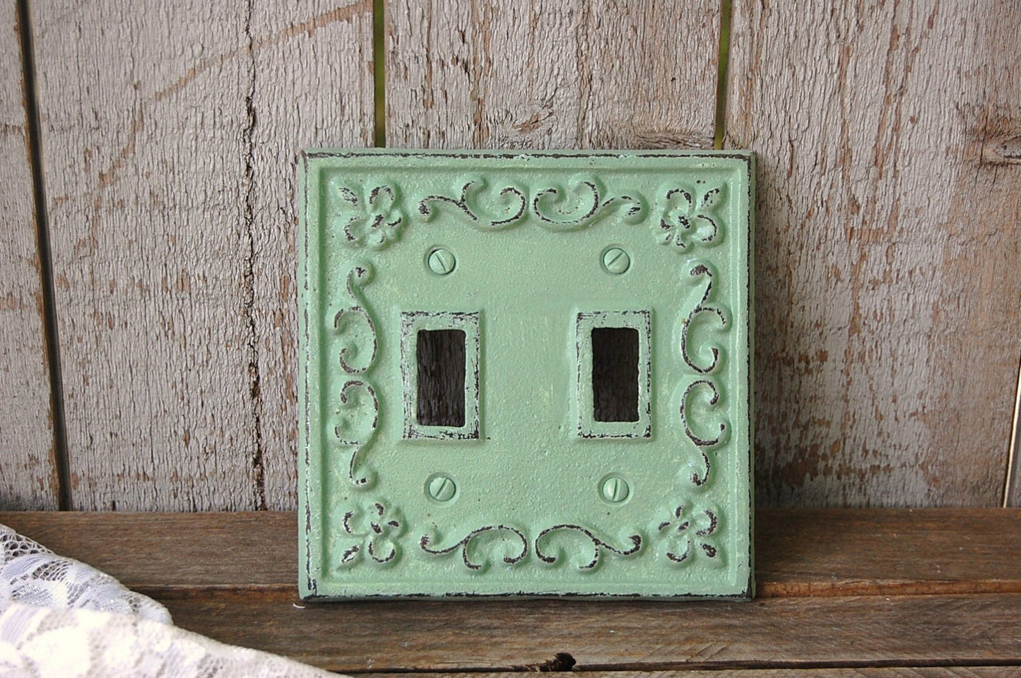 Sage green double wall plate