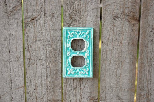 Aqua double outlet covers - The Vintage Artistry