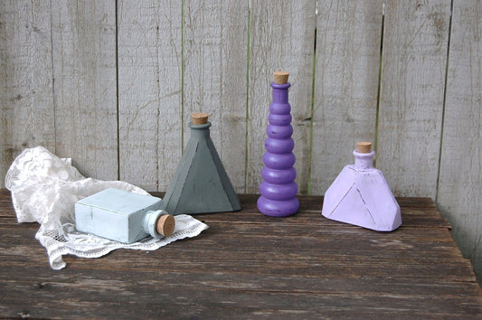 Purple geometric bottles
