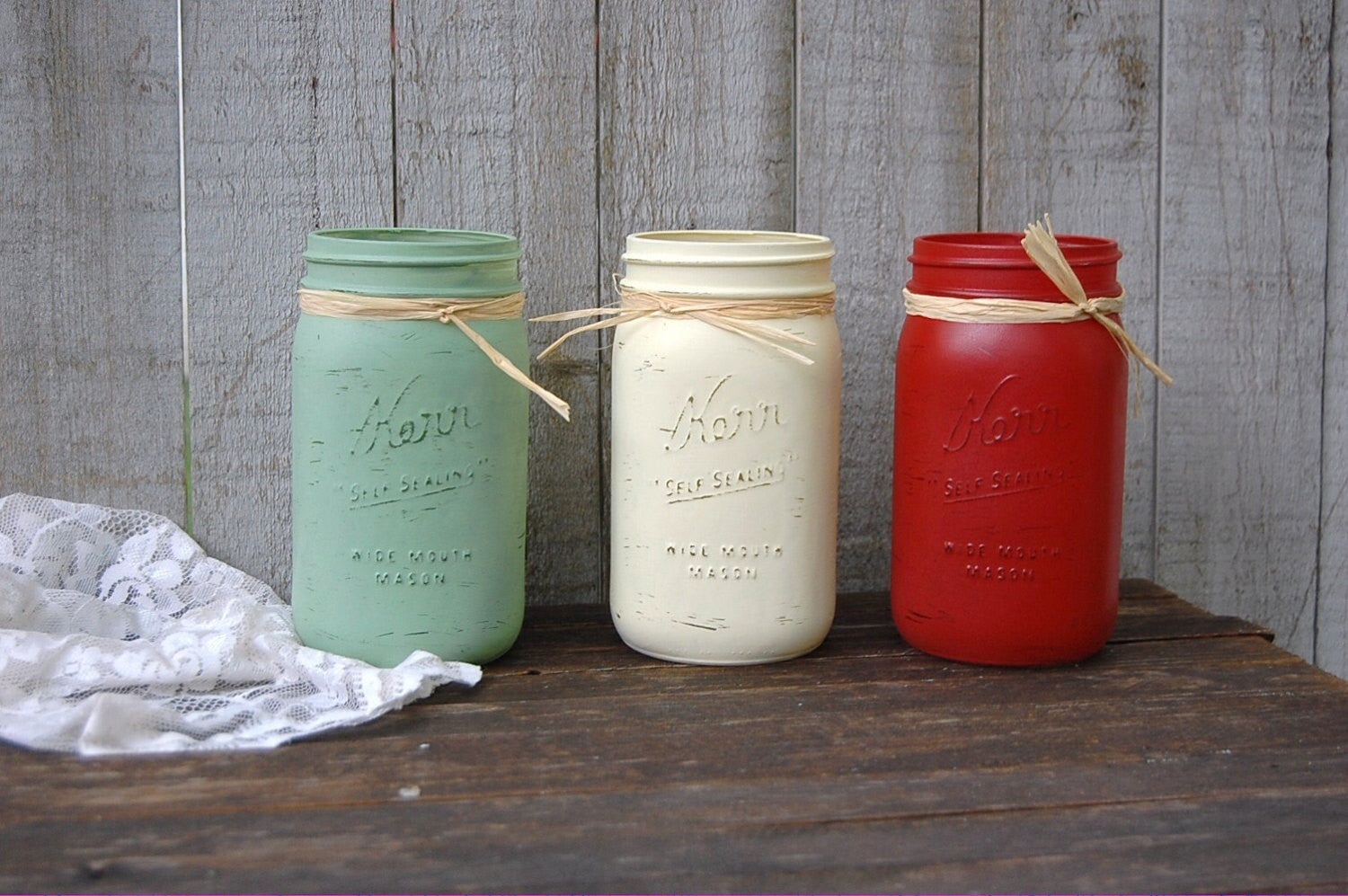 Hand painted mason jars - The Vintage Artistry