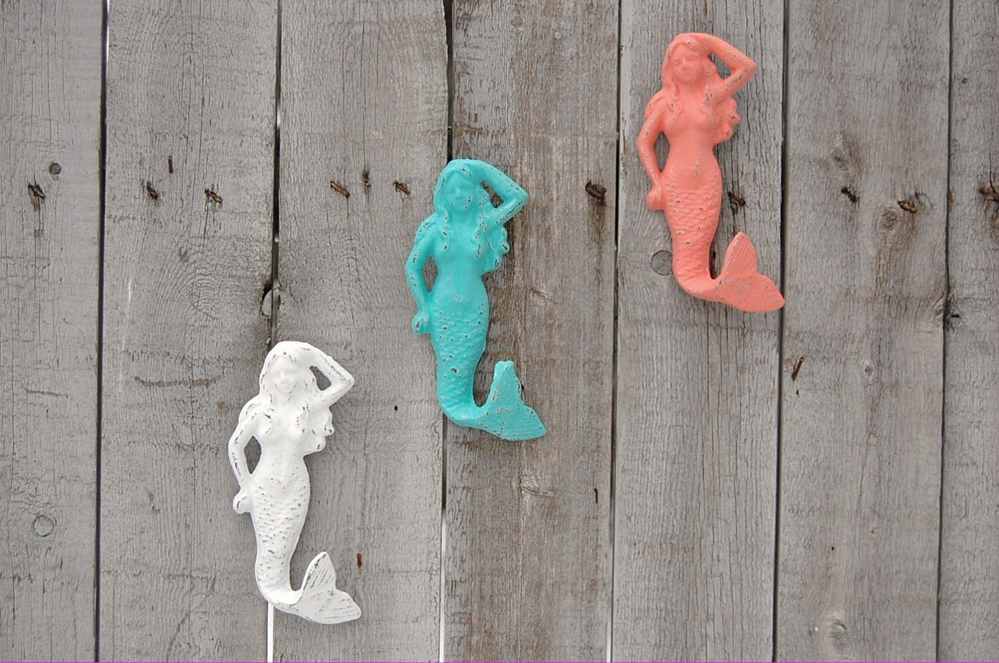 Beach mermaid wall hooks - The Vintage Artistry
